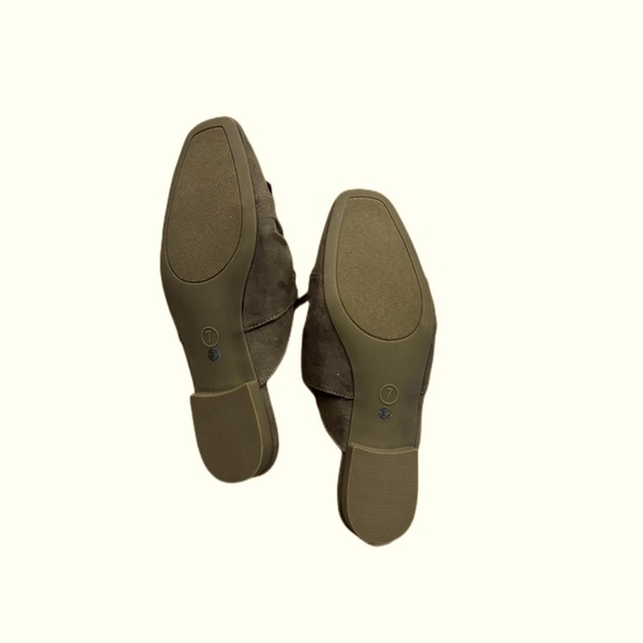 Ladies Faux Suede Taupe Mule Flats by a.n.a - Picture 6 of 7